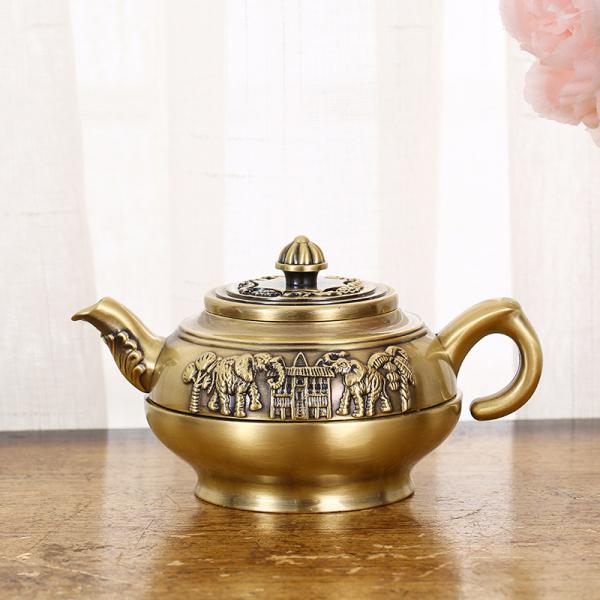 欧式复古青铜大象茶具6件套，摆件礼品