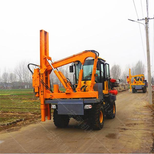 波形护栏钻孔机厂家  高速公路护栏打桩机 打拔钻一体机